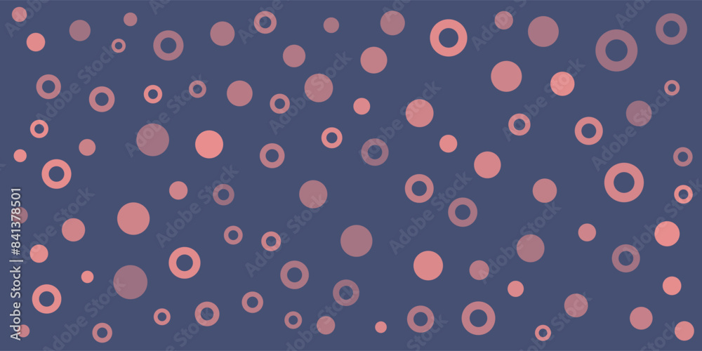 Wall mural abstract blue and red spots, round shapes texture, background design, pattern in editable vector for