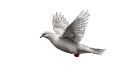 Obraz premium A white dove isolated on transparent