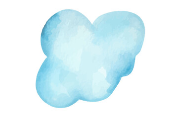 abstract shape of blue cloud watercolor element