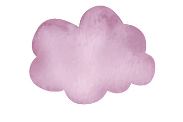 Deep purple of cloud shape watercolor painting element