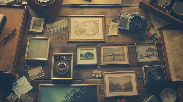 An aesthetic Tumblr post layout with a vintage look, integrating multiple image frames and text boxes, suitable for creative and personal blogs.