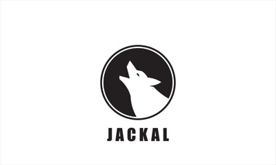 Jackal logo vector illustration design, Jackal head logo minimalist design, Silhouette Logo