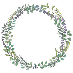 Hand drawn floral arrangement for invitation and greeting cards