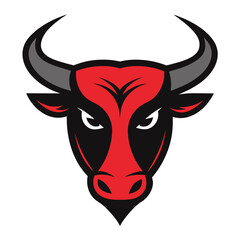 Angry Bull Face Vector Logo Illustration