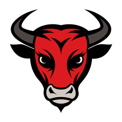 Angry Bull Face Vector Logo Illustration