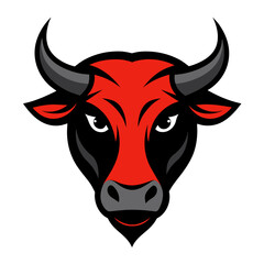 Angry Bull Face Vector Logo Illustration