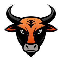 Angry Bull Face Vector Logo Illustration
