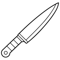 Obraz premium Knife outline coloring book page line art drawing
