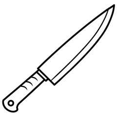 Obraz premium Knife outline coloring book page line art drawing