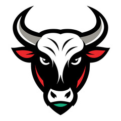 Angry Bull Face Vector Logo Illustration