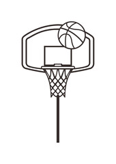 basketball hoop and ball