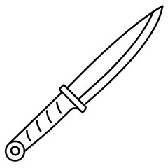 Obraz premium Knife outline coloring book page line art drawing