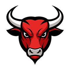 Angry Bull Face Vector Logo Illustration