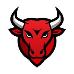 Angry Bull Face Vector Logo Illustration