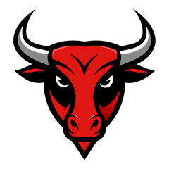 Angry Bull Face Vector Logo Illustration
