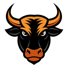 Angry Bull Face Vector Logo Illustration