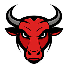 Angry Bull Face Vector Logo Illustration
