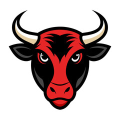 Angry Bull Face Vector Logo Illustration