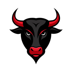 Angry Bull Face Vector Logo Illustration