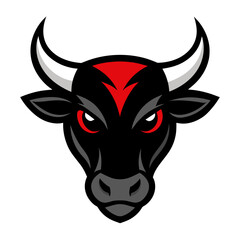 Angry Bull Face Vector Logo Illustration