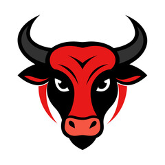 Angry Bull Face Vector Logo Illustration