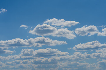 Photo background texture of clouds in the blue sky, close-up photo.