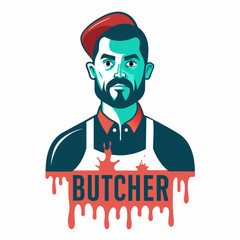 Butcher Shop Logo Vector Illustration
