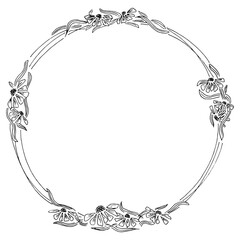 Hand drawn floral arrangement for invitation and greeting cards