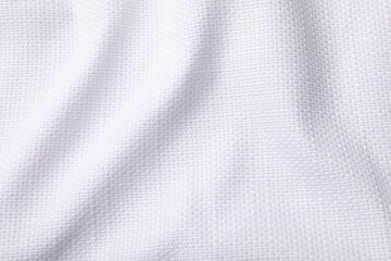 Texture of white fabric as background, top view