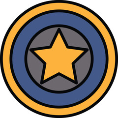 black and white star with a circle around it