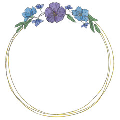 Hand drawn floral arrangement for invitation and greeting cards