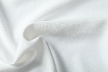 Texture of white fabric as background, top view