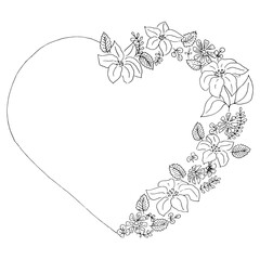 Hand drawn floral arrangement for invitation and greeting cards