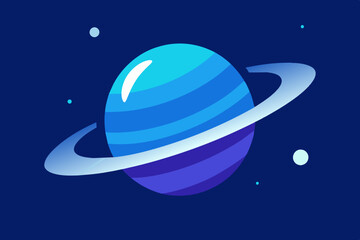 blue saturn vector illustration