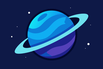 blue saturn vector illustration