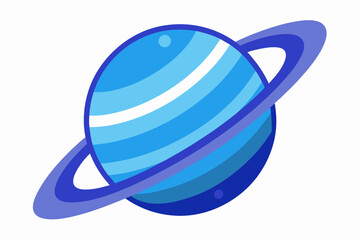 blue saturn vector illustration