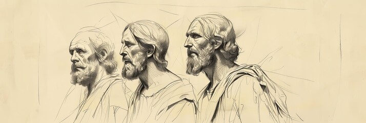 Biblical Illustration of Jesus' Miracle of Lazarus, Ideal for Banner,Christian banner