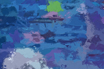 Oil paintings and various flowers, tigers, ponds, tropical leaves, marine creatures, and birds are beautiful