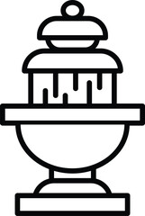 A fountain with a large water spout