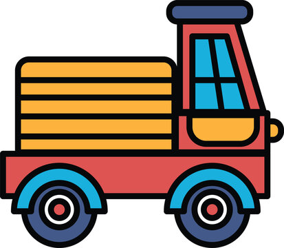 recommend clip art: A black and white truck with a flat tire