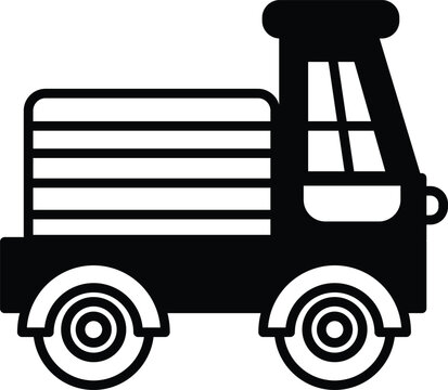 recommend clip art: A black and white truck with a flat tire