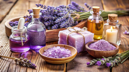 essential oil products Soap and scented candles Made from lavender flowers