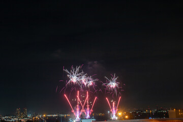 日本の芸術的な花火