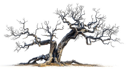 Isolated tree without leaves on transparent background.