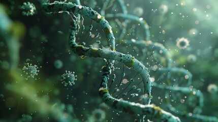 3D medical background with DNA strands. Molecules