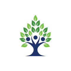 Human Tree logo design vector template