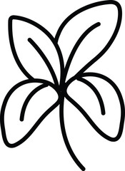 A black and white drawing of a leafy plant