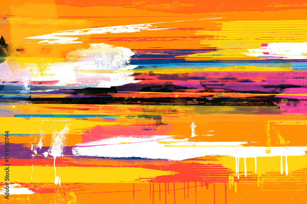 Aufkleber abstract colorful brush strokes on a vibrant backdrop, artistic expression. generative ai