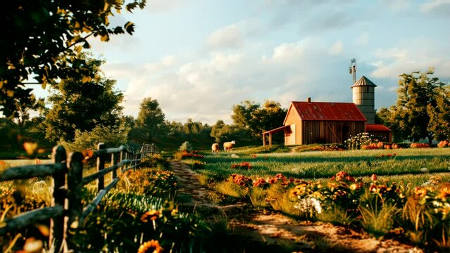 Farmhouse Dreams: The Barn in the Grass Field