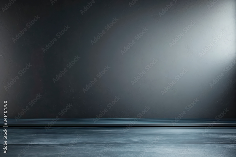 Poster empty dark room with a smooth floor and wall, modern background, design space concept, generative ai